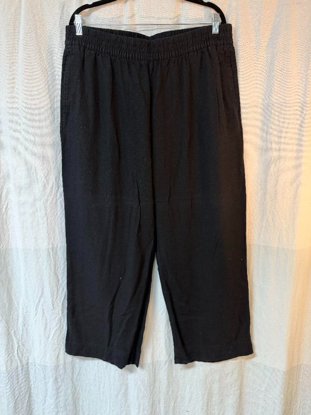 High-Waisted Linen-Blend Super Wide-Leg Pants